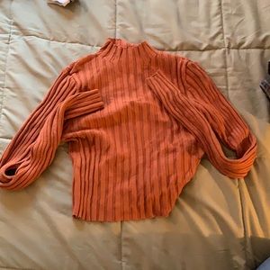 Cropped long sleeve sweater